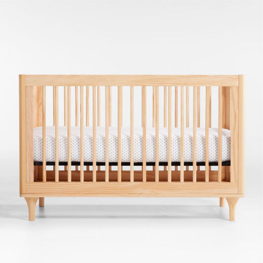 Babyletto Lolly Natural Wood 3-In-1 Convertible Baby Crib With Toddler Bed Conversion Kit