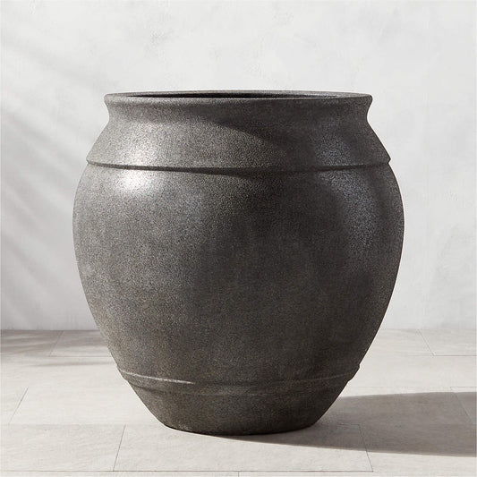 Belly Charcoal Grey Stone Outdoor Planter Xxl