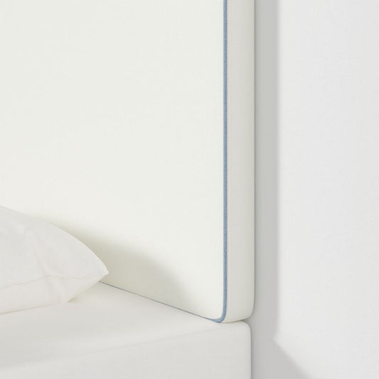 Bevel White With Blue Piping Twin Wall-Mounted Headboard