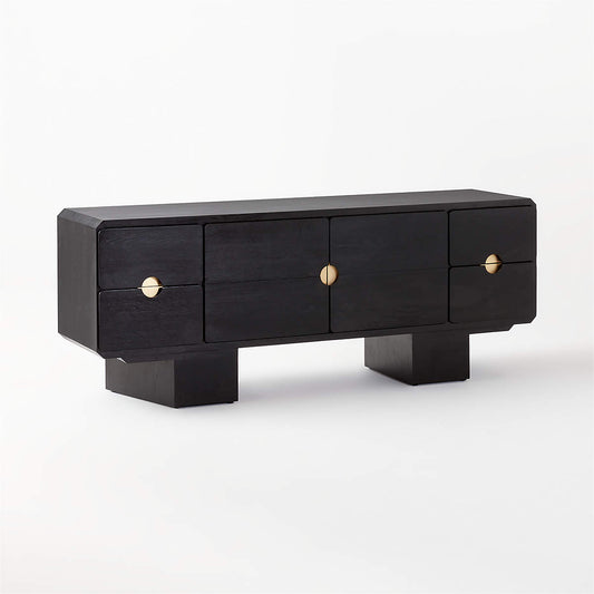 Bishop 72" Black Ebonized Oak Wood Credenza By Lawson-Fenning