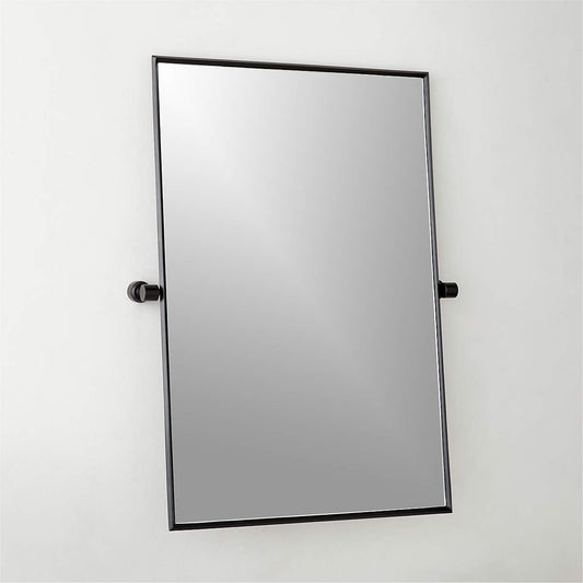 Blaine Matte Black Rectangular Pivot Wall Mirror 24"X36"