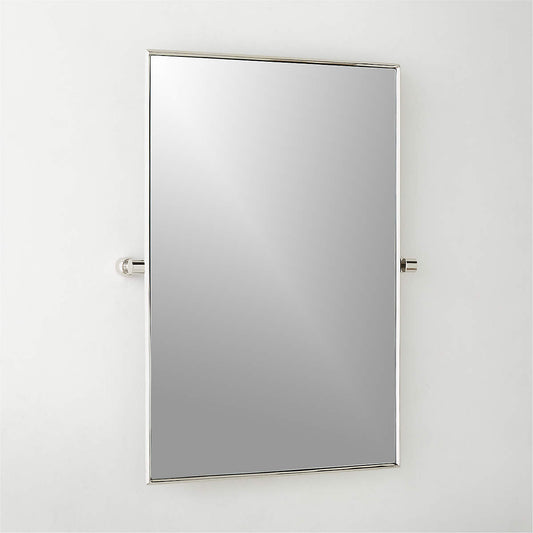 Blaine Polished Nickel Rectangular Pivot Wall Mirror 24"X36"