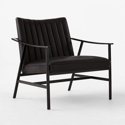 Blair Black Leather Accent Chair By Paul Mccobb