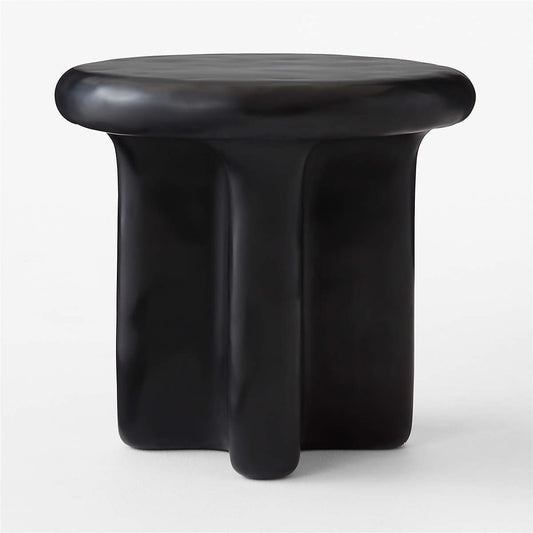 Bodene Round Black Resin Side Table