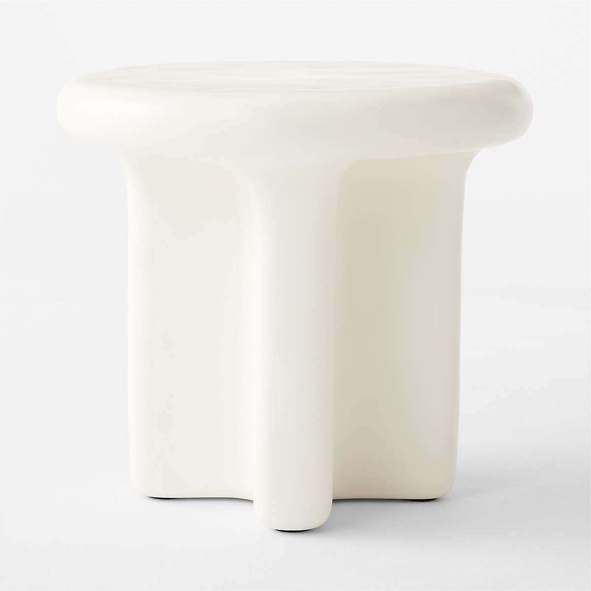 Bodene Round Ivory Resin Side Table