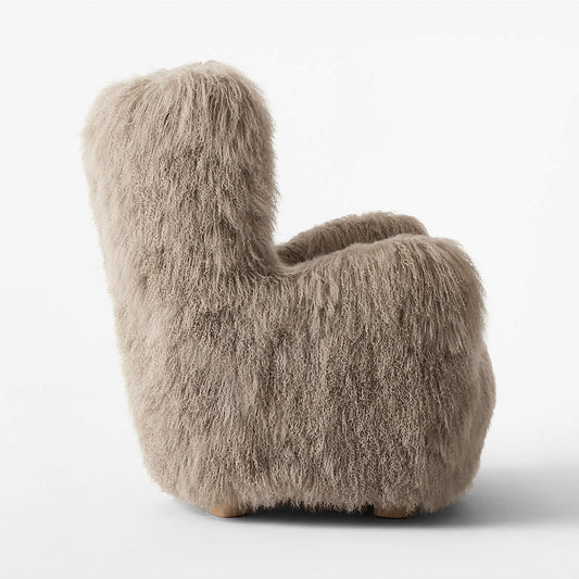 Bozzi Taupe Mongolian Sheepskin Accent Chair By Ross Cassidy