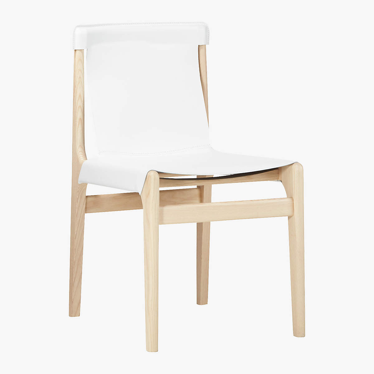 Burano White Leather Sling Dining Chair