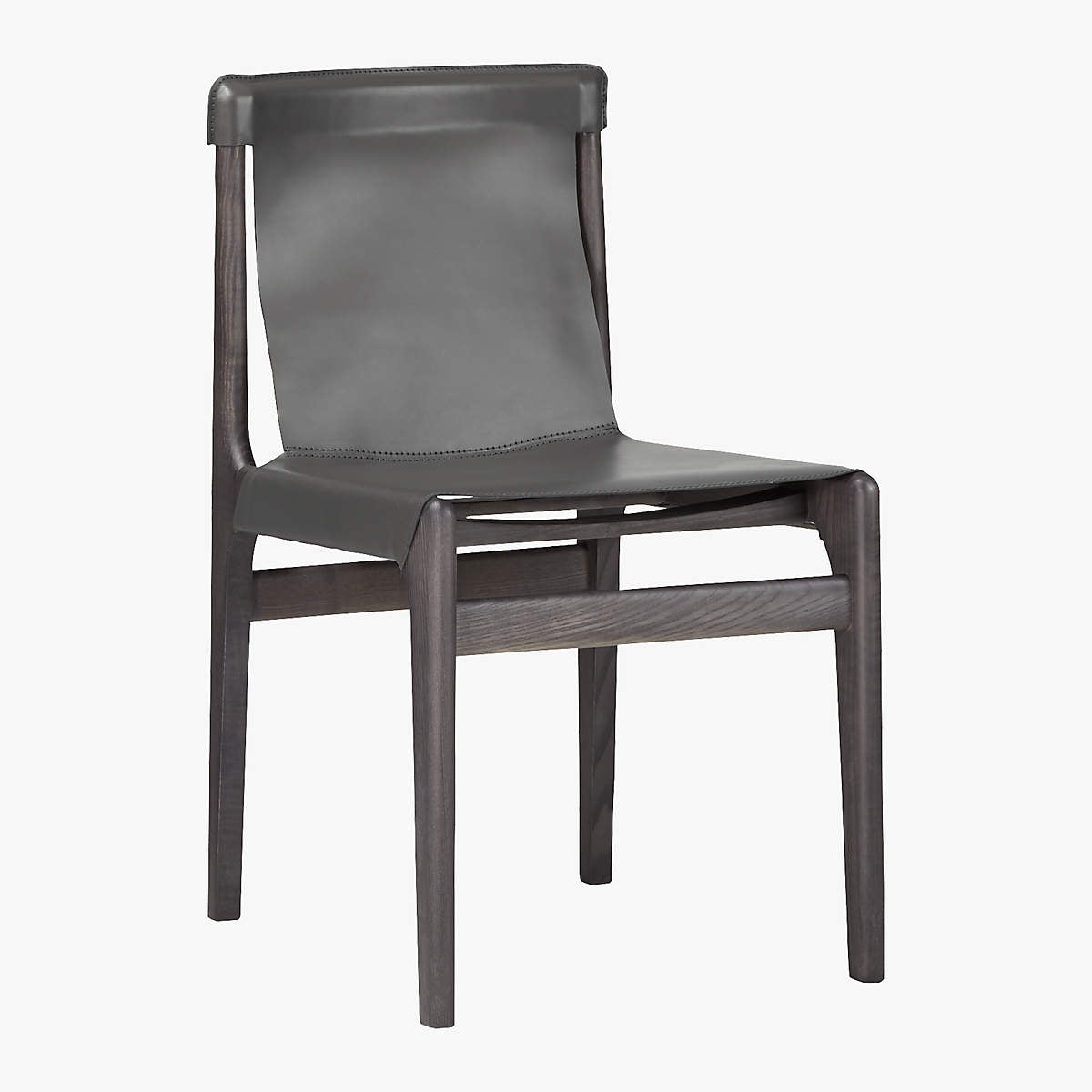 Burano Charcoal Grey Leather Sling Dining Chair