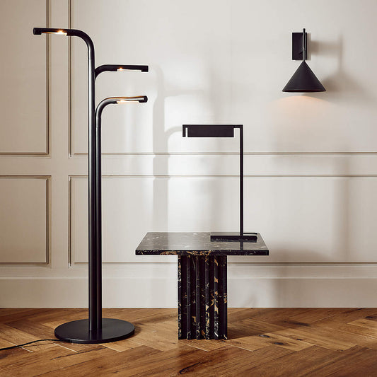 Viewpoint Articulating Blackened Brass Task Floor Lamp