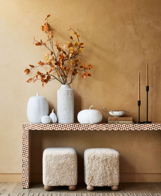 L'enchere Square Wool Ottoman By Athena Calderone