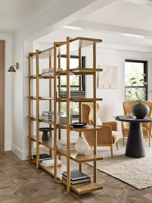 Thomas Barley Oak Wood Wide Open Bookcase/Room Divider