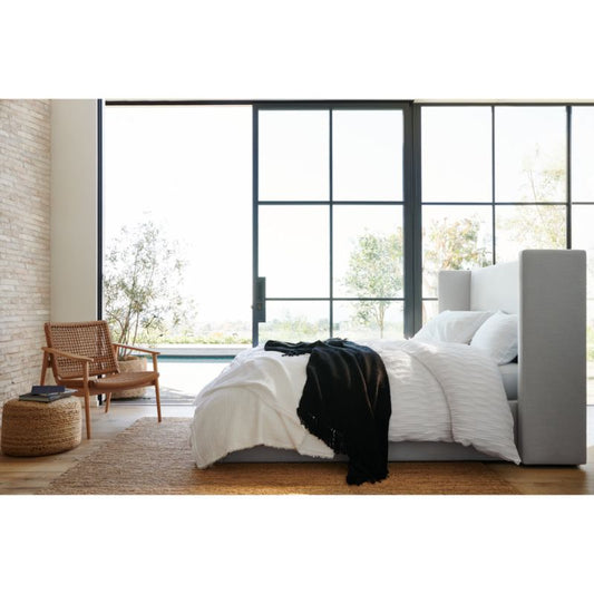 Arden Ivory Upholstered Bed With 52" Headboard