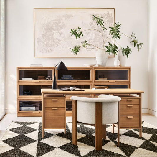 Gibson Metal And Natural Wood Table Lamp