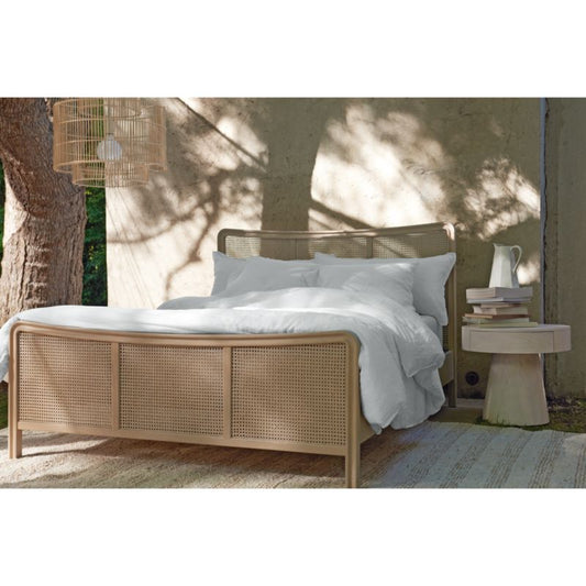 Fields Cane And White Oak Wood Queen Bed By Leanne Ford