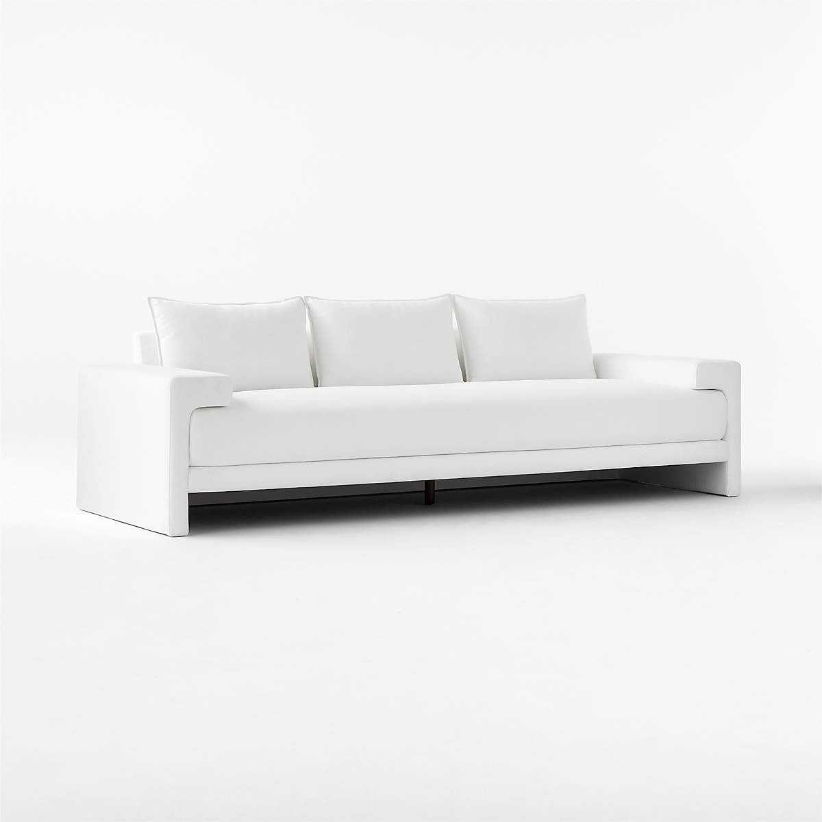 Camden 101" White Performance Fabric Sofa