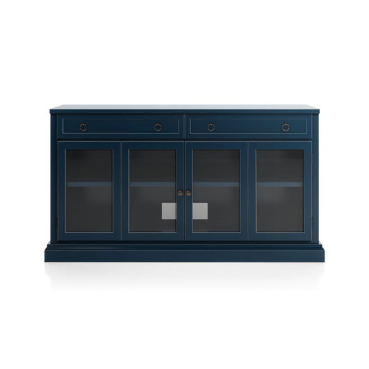 Cameo 62" Indigo Modular Storage Media Console With Glass Doors