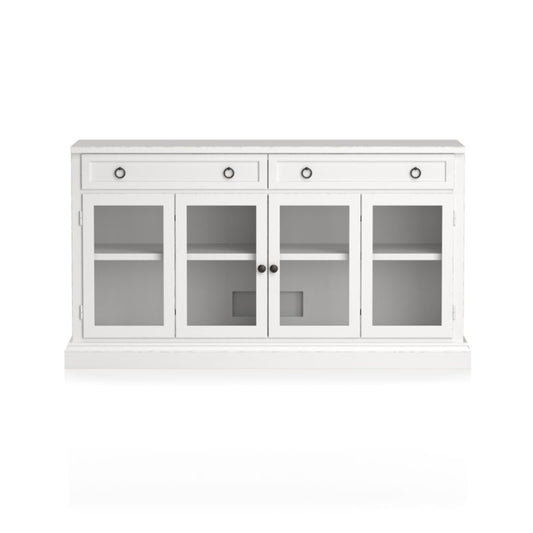 Cameo 62" White Modular Storage Media Console With Glass Doors