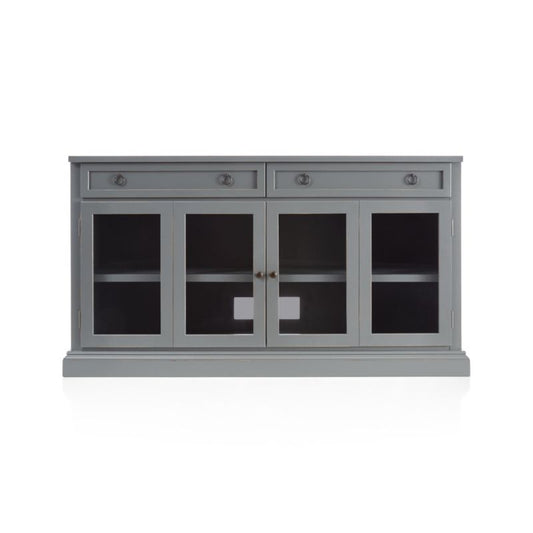 Cameo 62" Grey Modular Storage Media Console With Glass Doors