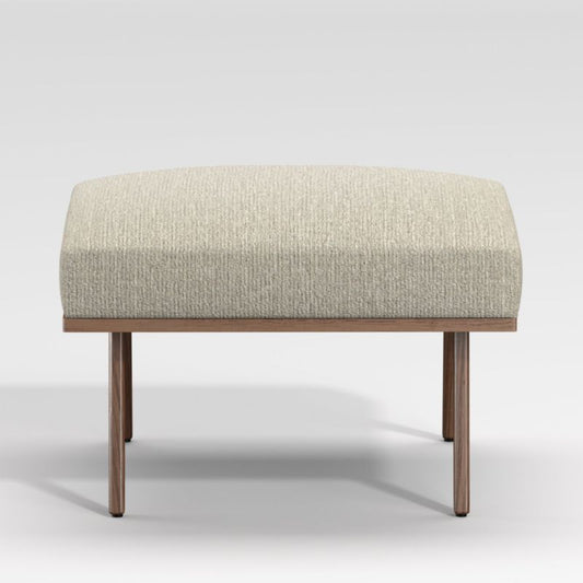 Cavett Walnut Wood Frame Ottoman