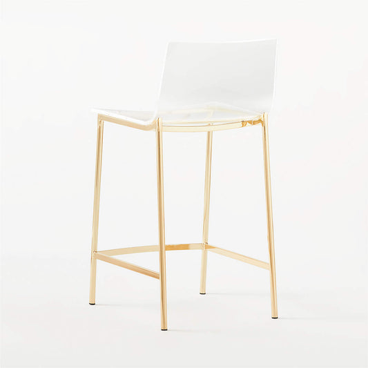 Chiaro Clear Acrylic Counter Stool With Gold Legs