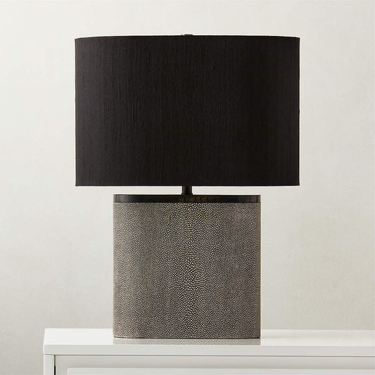 Clair Black Shagreen Table Lamp With Black Shade