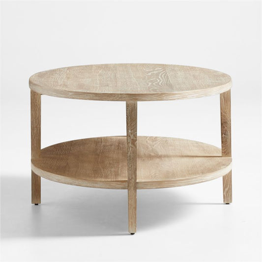 Clairemont Oval Natural Coffee Table With Shelf