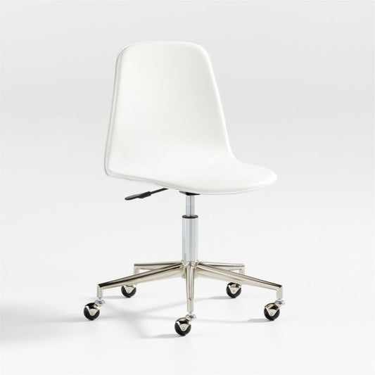 Class Act White & Silver Kids Desk Chair