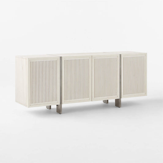 Costela 74" White Wash Acacia Wood Credenza