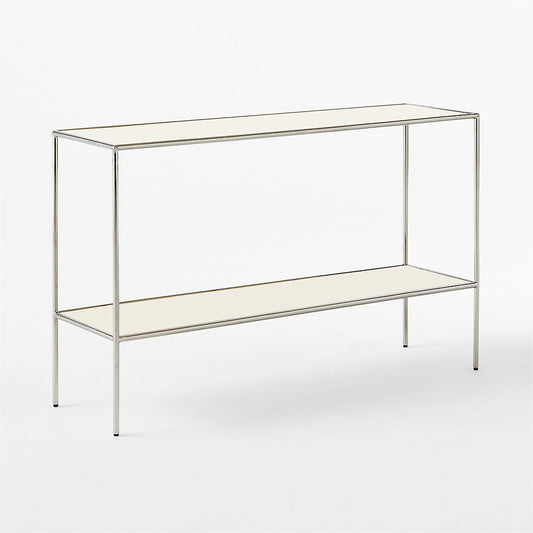 Crain 47" Ivory Enameled Metal Console Table