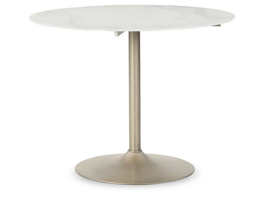 Barchoni Dining Table With Marble Print Glass Top