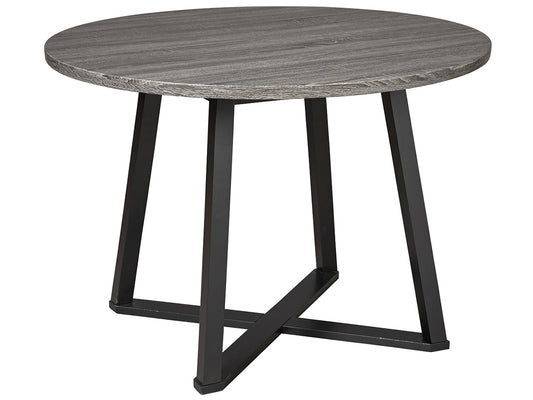 Centiar Round Dining Table With X-Shaped Metal Base