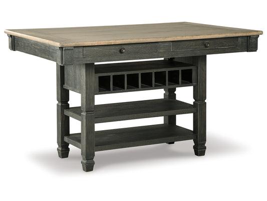 Tyler Creek Counter Height Dining Table With Wine Storage Rack