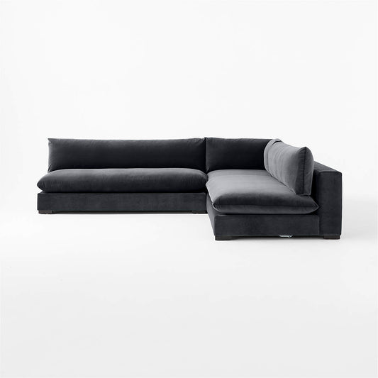 Deseo 3-Piece Modular Charcoal Grey Performance Velvet Sectional Sofa