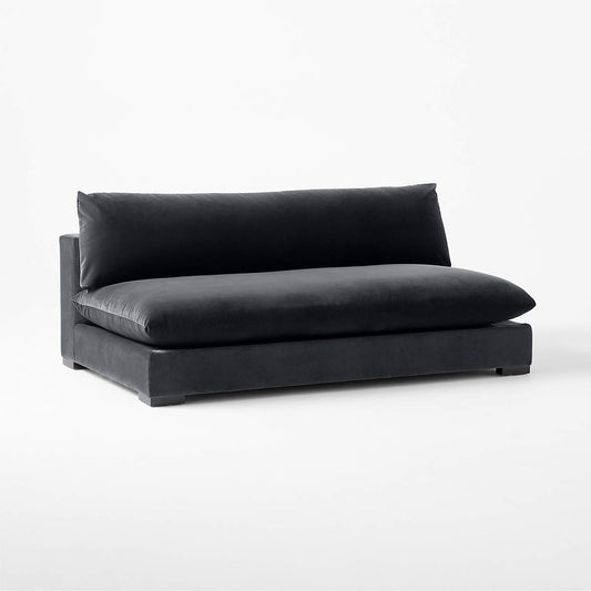 Deseo 71" Charcoal Grey Performance Velvet Armless Loveseat