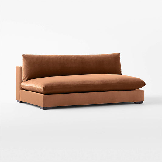 Deseo 71" Copper Brown Performance Velvet Armless Loveseat