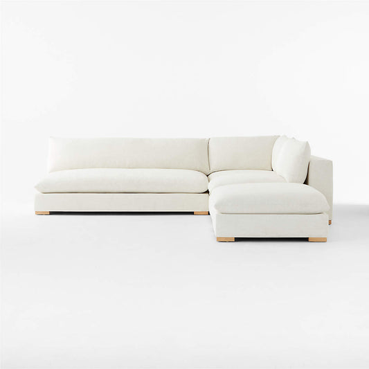 Deseo 4-Piece Modular L-Shaped White Performance Fabric Sectional Sofa With Loveseat