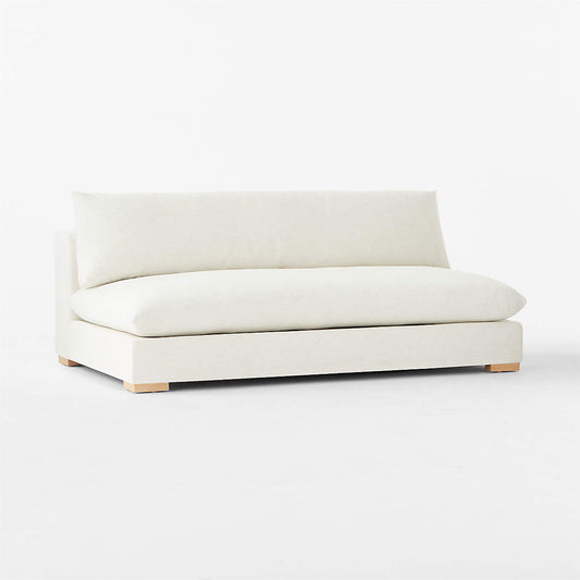 Deseo 71" Armless White Performance Fabric Loveseat