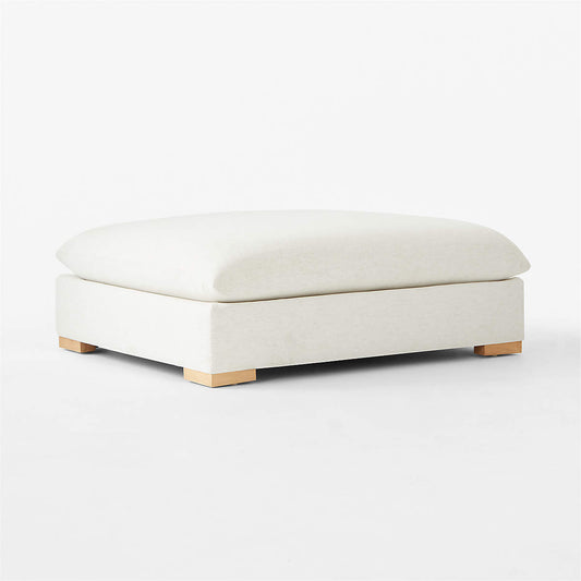 Deseo White Performance Fabric Ottoman