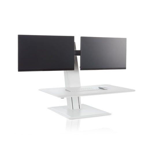 Humanscale ® White Dual Monitor Quickstand Eco Standing Desk Converter