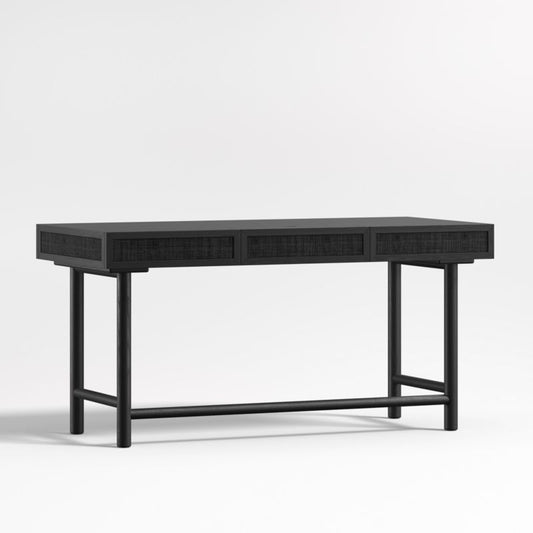 Emmer 60" Charcoal Oak Desk With Outlet