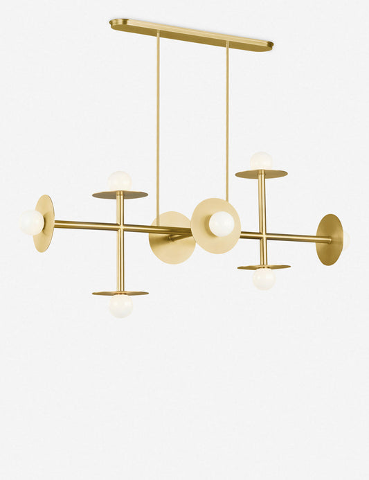 Nodes Large Linear Chandelier By Kelly Wearstler - Burnished Brass