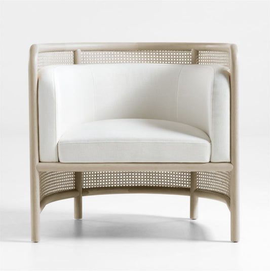 Fields Cane Back White Wash Accent Chair By Leanne Ford