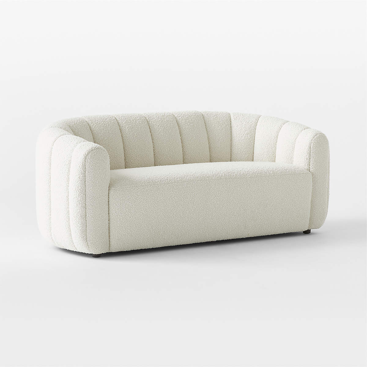 Fitz 72.5" Channeled White Boucle Loveseat