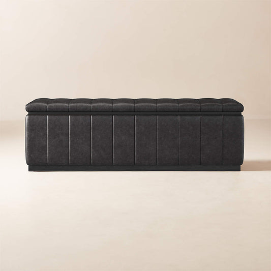 Forte Bello Black Leather Black Bench