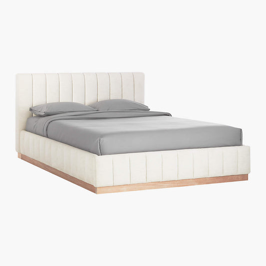 Forte Channeled White Performance Fabric Bed