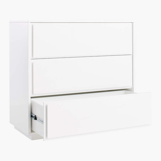 Gallery 3-Drawer White Dresser