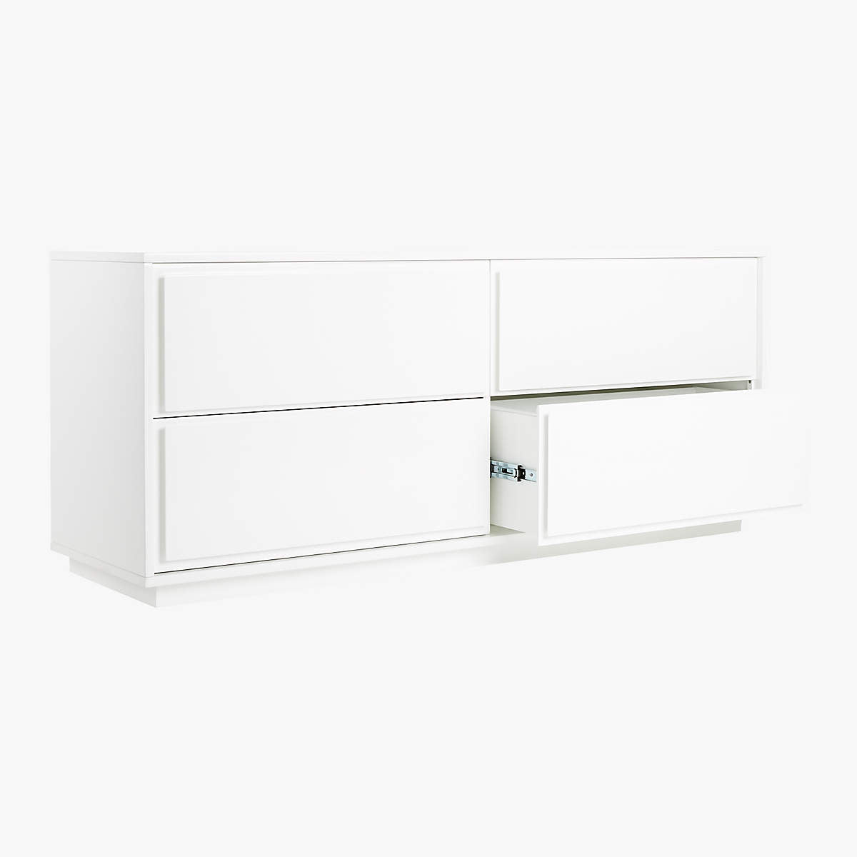 Gallery Low 4-Drawer White Dresser