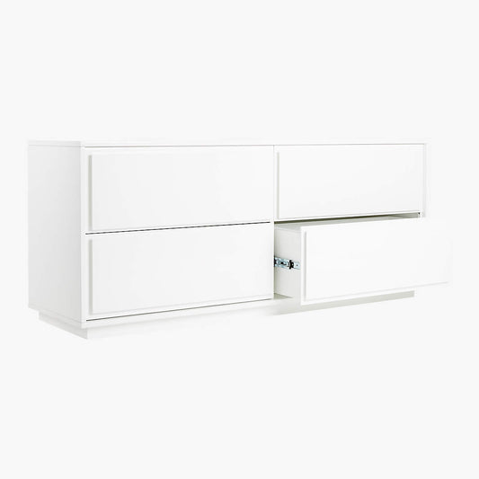 Gallery Low 4-Drawer White Dresser