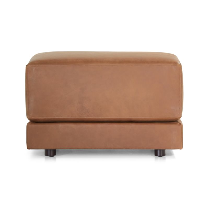 Gather Deep Leather Ottoman