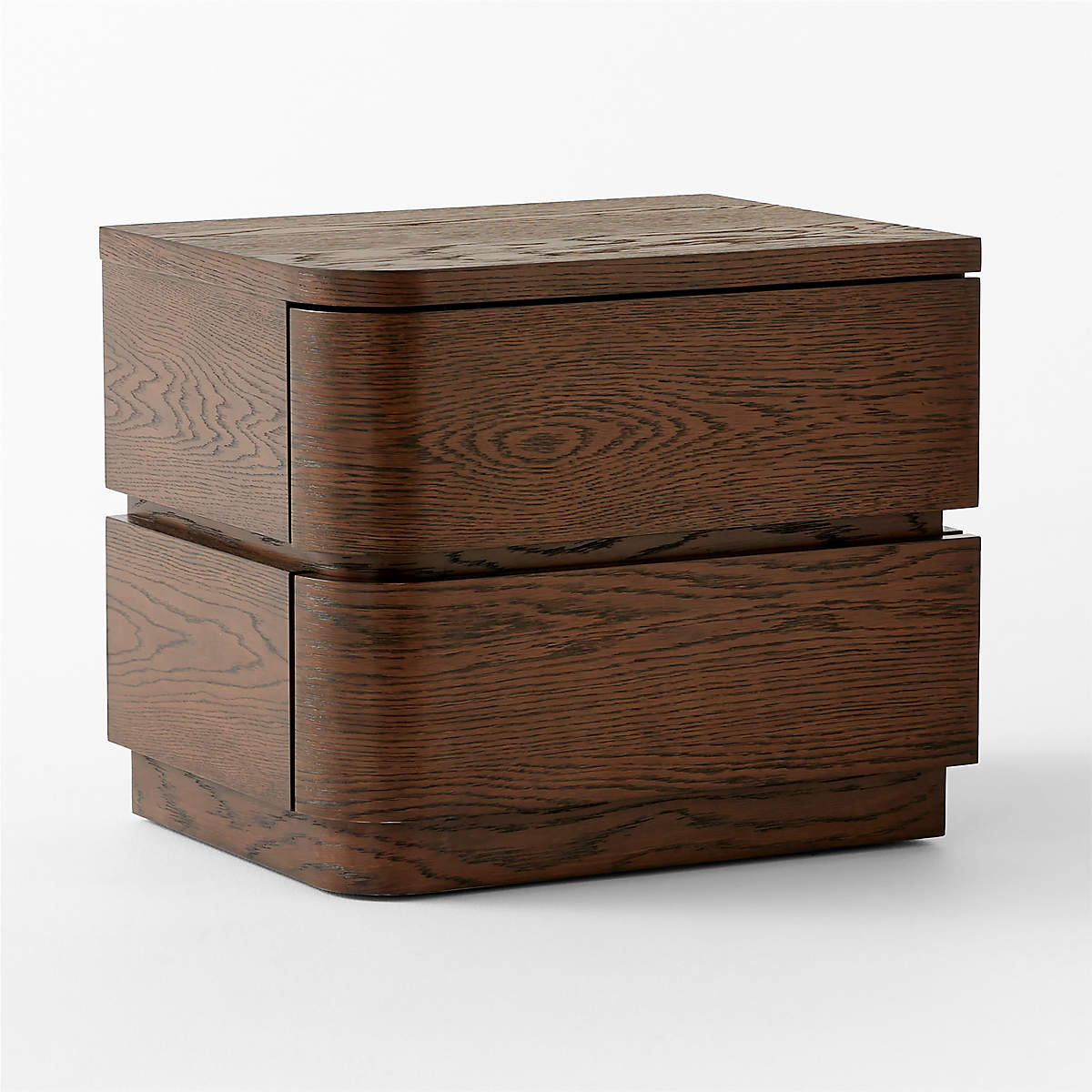 Gavin 2-Drawer Oak Wood Nightstand Left